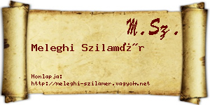 Meleghi Szilamér névjegykártya